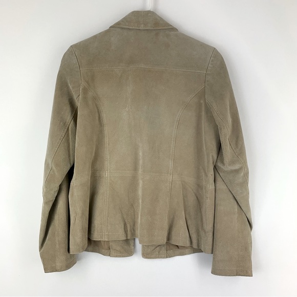 Vintage Suede Leather Ruff Hewn Light Tan Blazer Jacket M - Picture 7 of 9